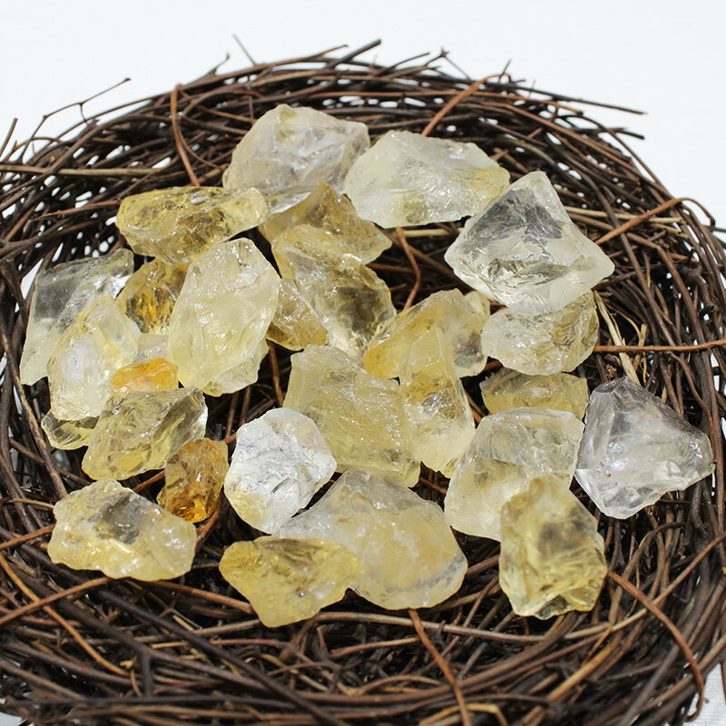 天然黃水晶原石擺件小顆粒礦物毛料家居風水桌面飾品能量療愈