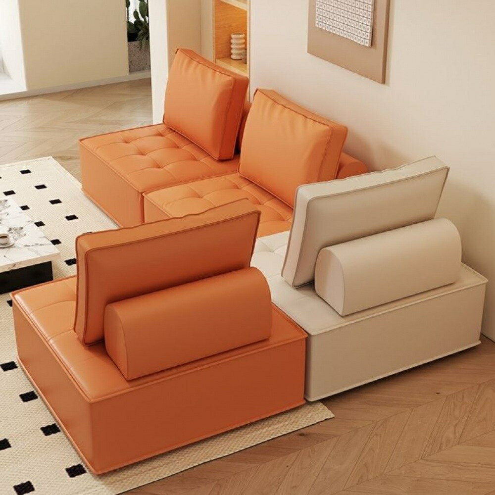 弘宇精選 意式極簡小戶型 三人座沙發 兩人沙發 沙發墊 沙發皮 沙發床單人 貓抓皮沙發 豆腐塊沙發 豆腐沙發