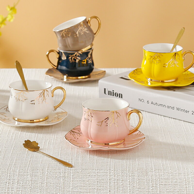 精致高檔咖啡杯家用下午茶具高顏值陶瓷杯子歐式輕奢咖啡杯碟套裝 全館免運
