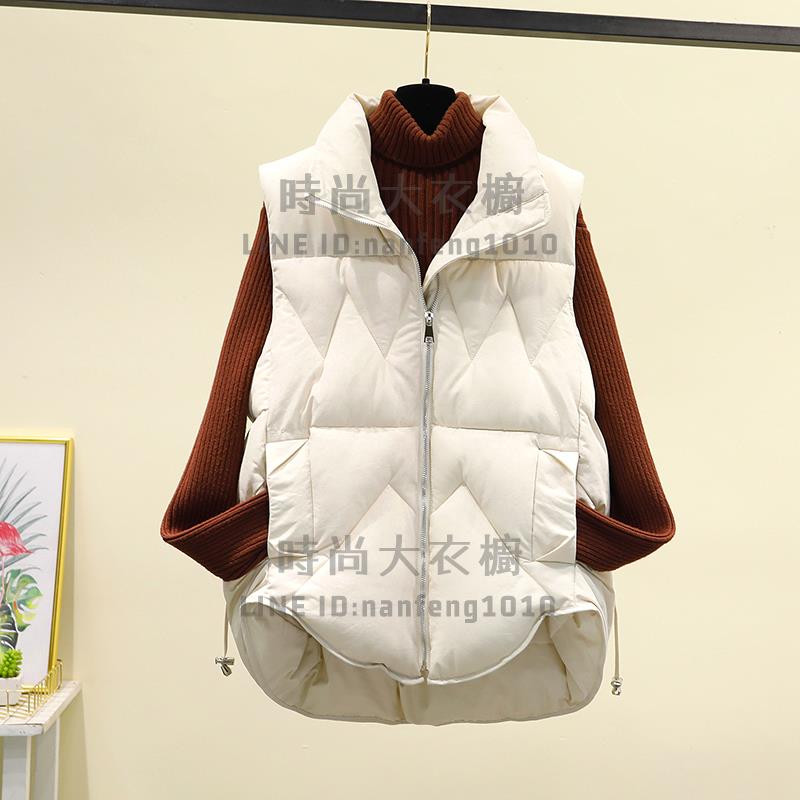 羽絨背心外套馬甲女潮流時尚女士秋冬外穿棉服外套馬夾加厚坎肩外套【時尚大衣櫥】