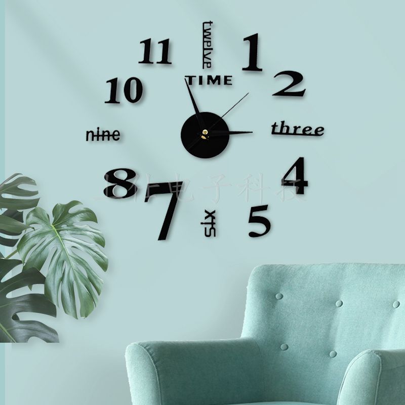 數字大尺寸藝術掛鐘 歐式客廳時尚現代掛表DIY時鐘創意墻鐘表