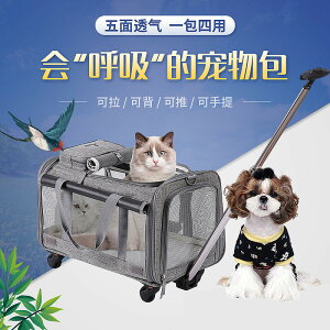 貓包外出便攜大容量寵物拉桿箱四季通用狗狗外出包可折疊手提夏天