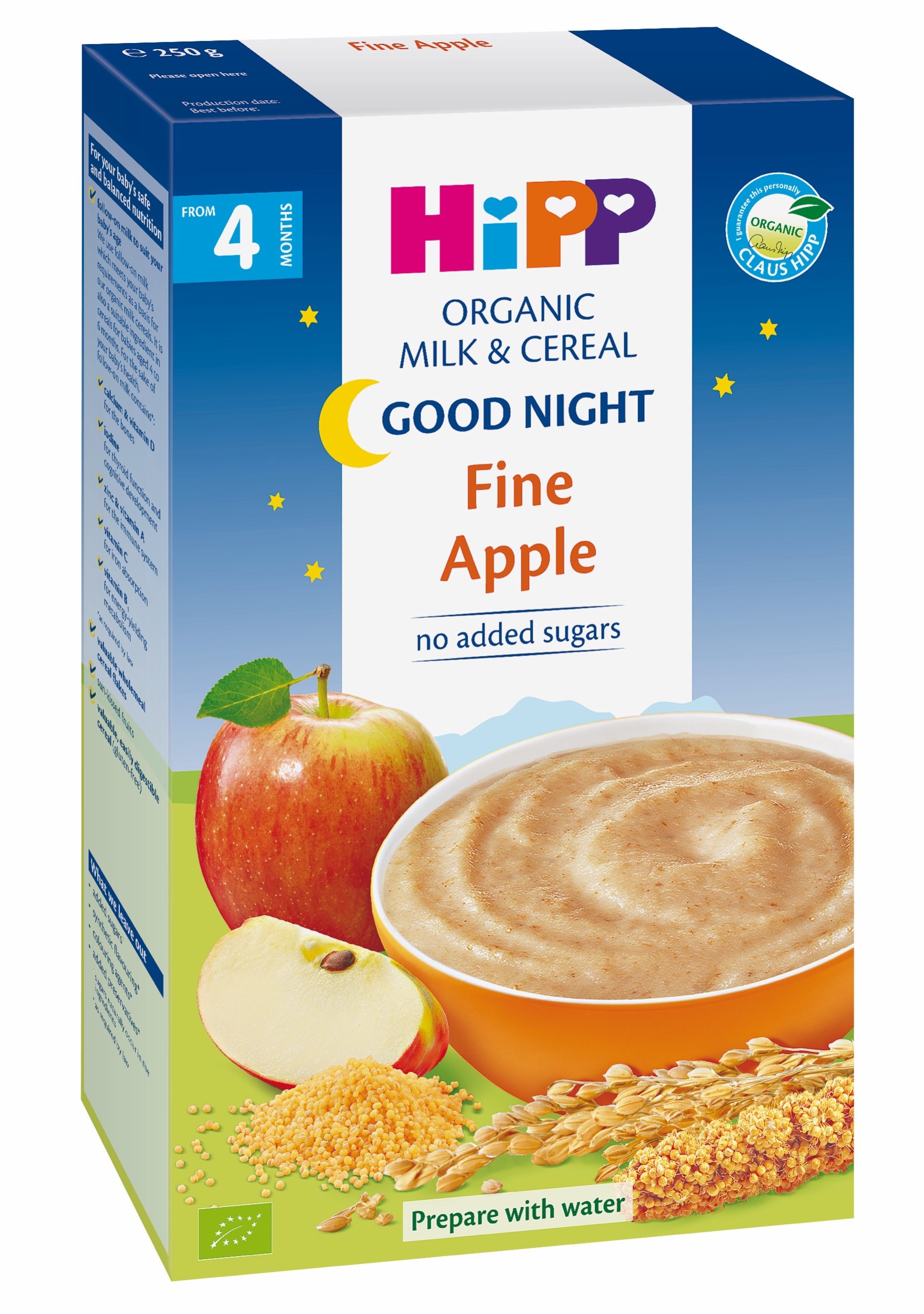 【買6送1】HiPP喜寶-晚安牛奶穀糊(蘋果口味)250g -米菲寶貝