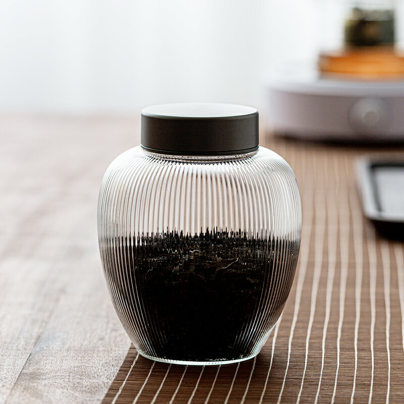 玻璃茶葉罐密封罐精品高階大號簡約家用乾果透明儲物罐收納罐子