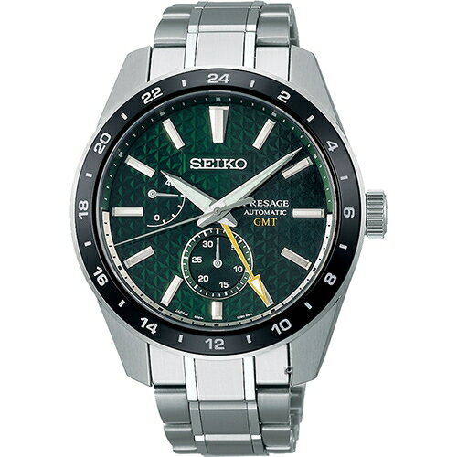 SEIKO 精工錶-黑牌款-Presage 新銳系列 Aitetsu GMT機械腕錶 6R64-00C0G(SPB219J1)-42mm-綠面鋼帶【刷卡回饋 分期0利率】【APP下單4%點數回饋】