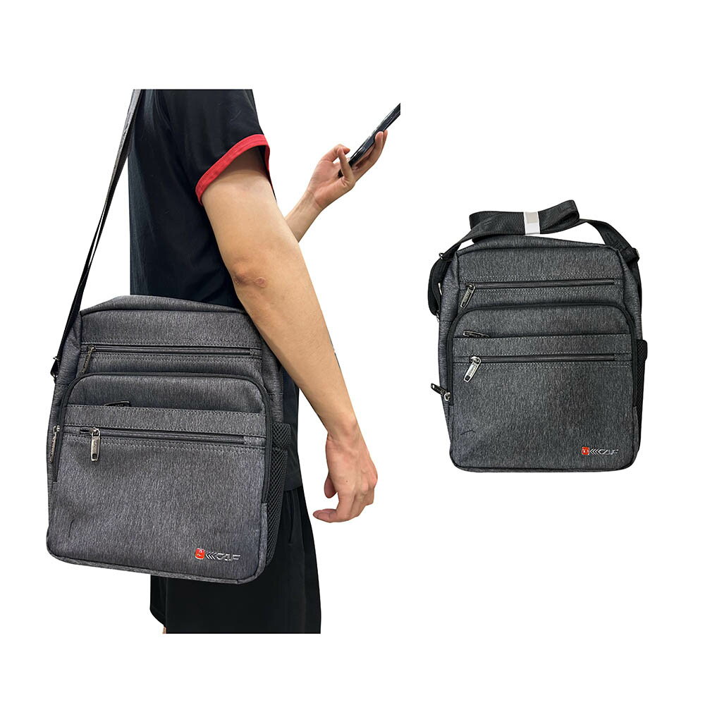 ~雪黛屋~LECAF 斜側包10寸平板大容量二層主袋+外袋共七層防水尼龍布LW6732(大)