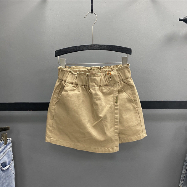 中大尺碼女裝 大尺碼短褲 高腰顯瘦A字包臀半身褲裙 休閒短褲休閒熱褲 打底褲 櫻桃嚴選 3