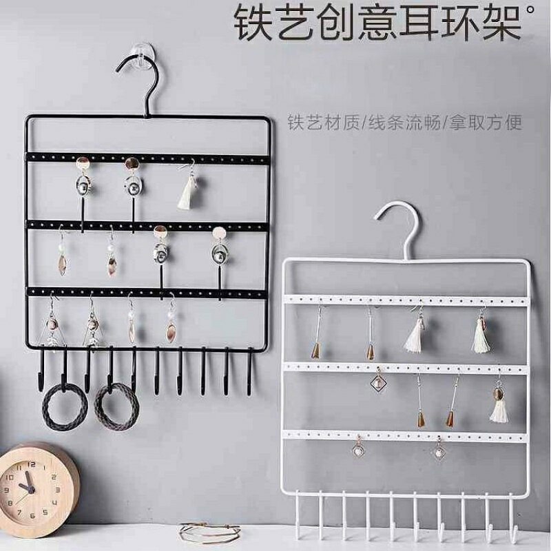 多功能收納復古掛墻式耳環展示架壁掛手鏈飾品家用簡約整理首飾盒