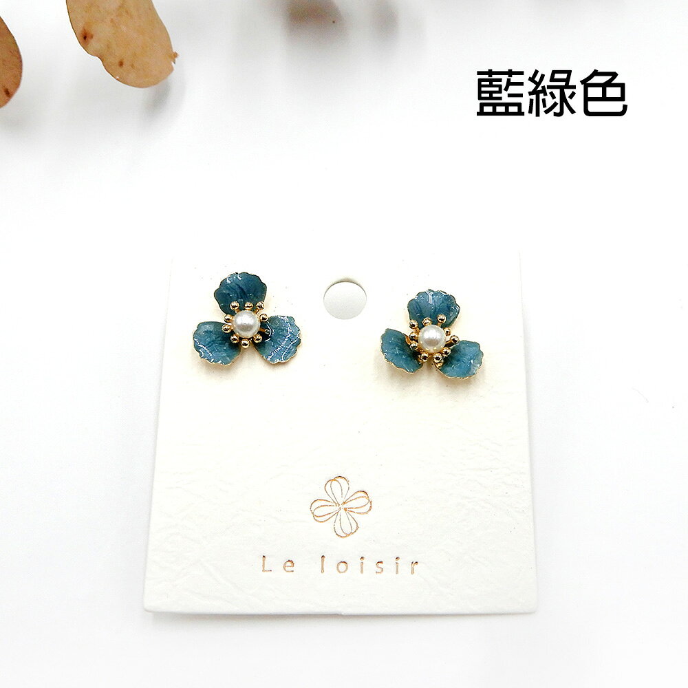 小時光x覓品竹北手作店-清新鳶尾花貼耳耳環-共6色 5