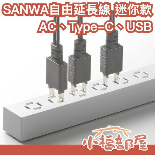 日本 SANWA 自由延長線 直插 橫插 6孔插座 AC Type-C USB threads 爆紅 延長線 電源 插座【小福部屋】