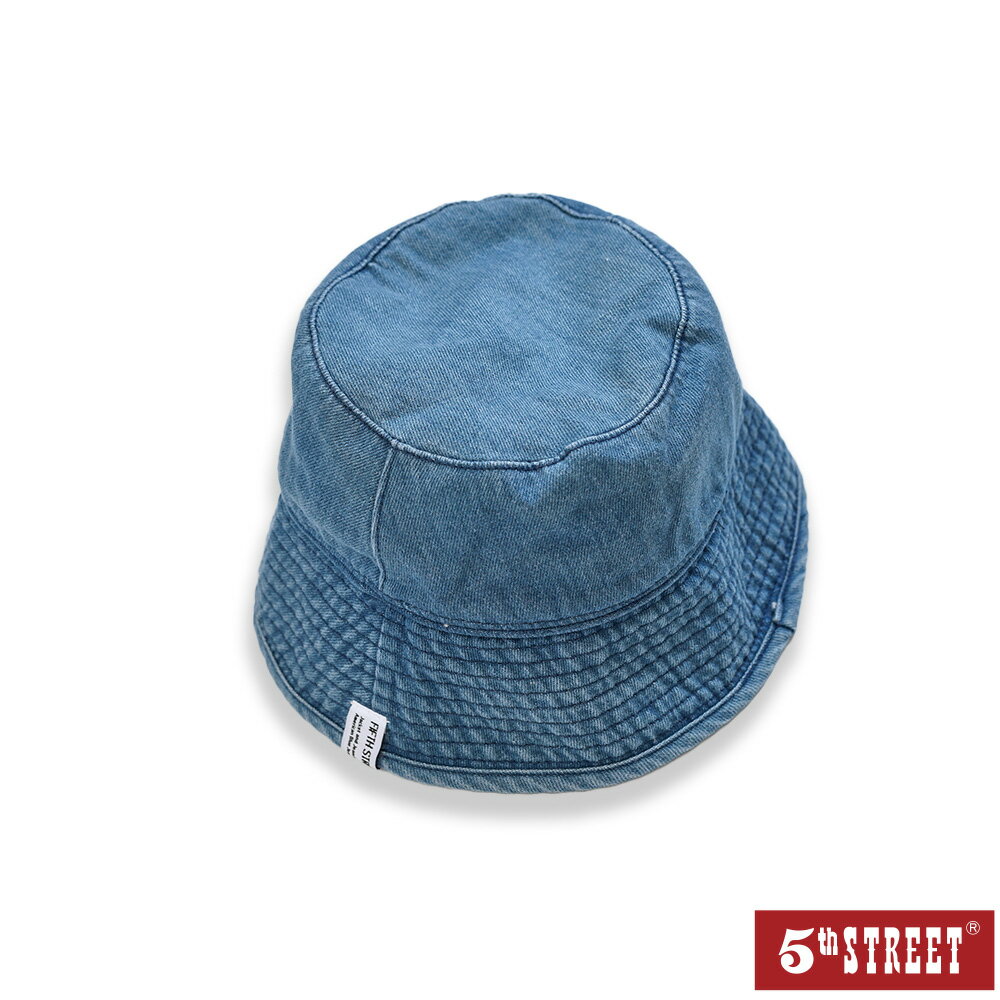 中性款男女牛仔漁夫帽-中古藍/拔淺藍【5th STREET】