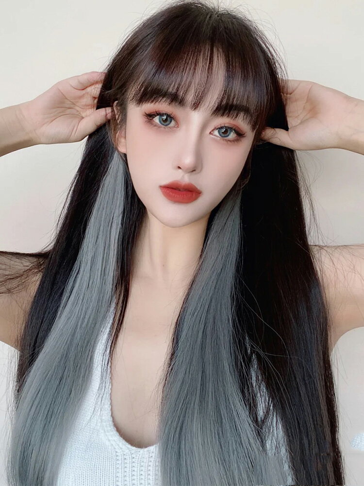 掛耳假髮片 彩色掛耳染假髮片女挑染無痕真人髮絲一片式短髮假髮髮片【MJ12356】