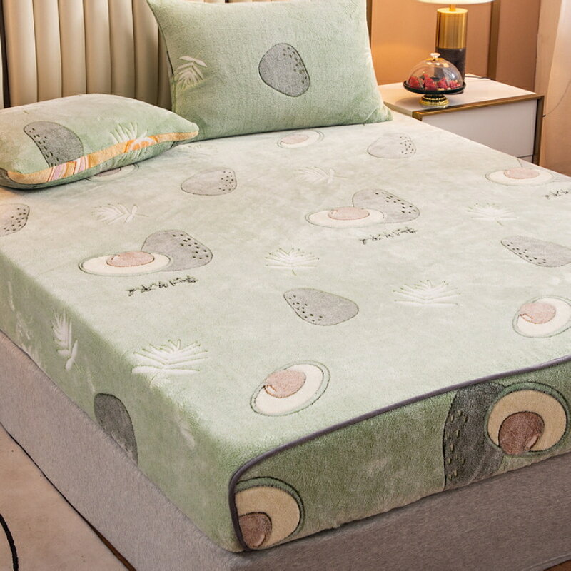 冬季加厚珊瑚絨床笠單件床墊防塵保護床罩冬天法蘭牛奶絨全包床套