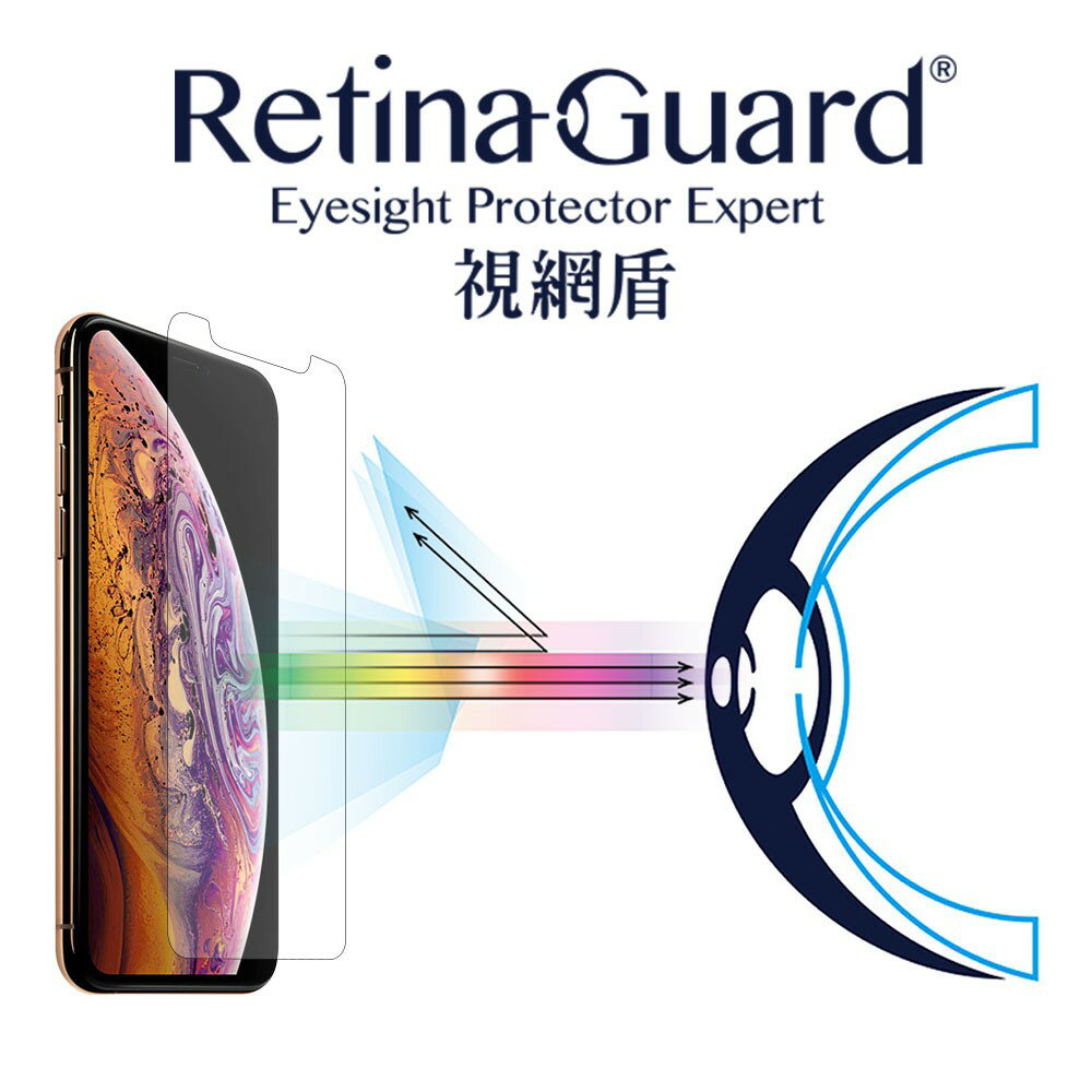 RetinaGuard 視網盾│iPhone X / Xs 防藍光鋼化玻璃保護貼│5.8吋│9H硬度│非滿版
