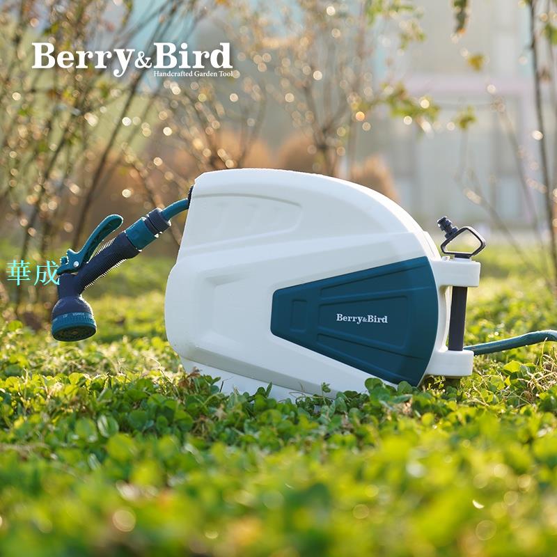 【 下標請宅配】電動噴霧機 農用噴霧機 消毒噴霧機 berry&bird園藝澆花水管車牆壁掛式自動伸縮免收納架洗車水
