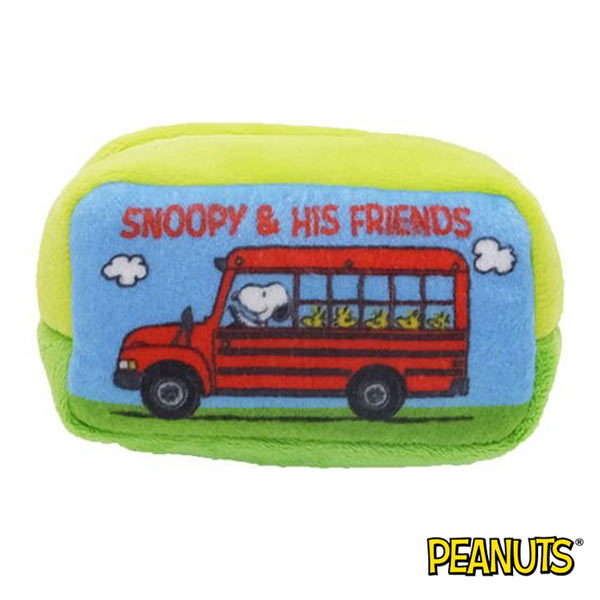 公車款【日本進口正版】史努比 Snoopy 棉質 長型 收納包 零錢包 PEANUTS - 293282