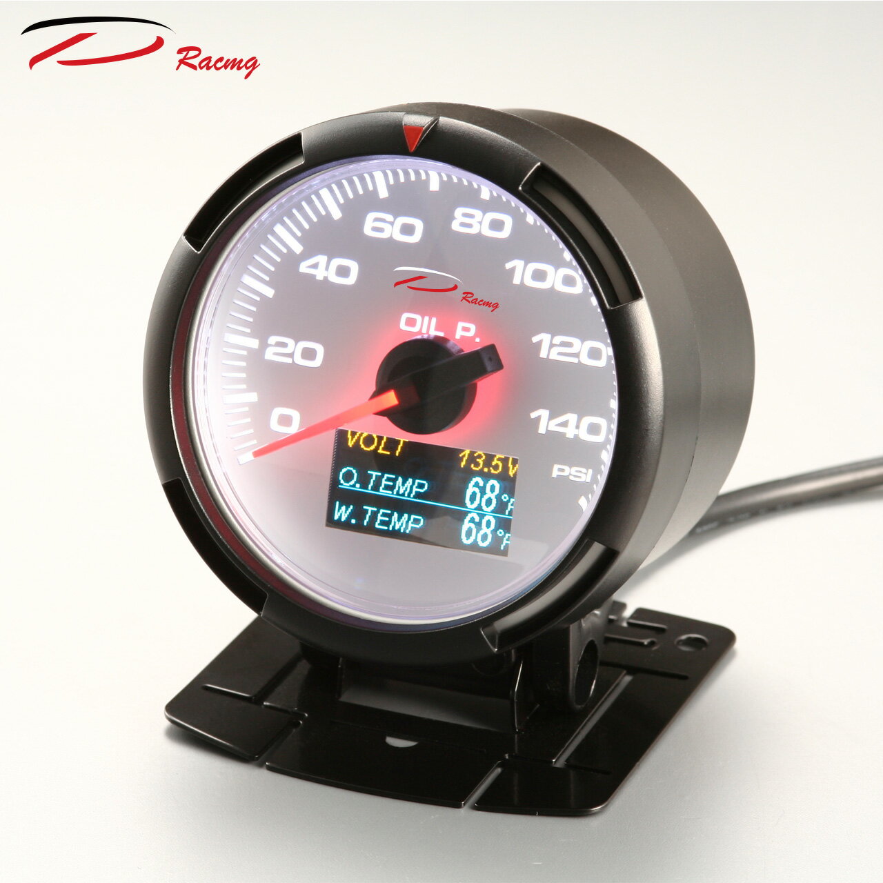 【D Racing】4合1系列 60mm 白面板 油壓錶 [ 油壓+電壓+油溫+水溫 ]