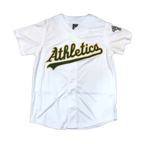 【滿2件再95折】【毒】MLB OAK 奧克蘭運動家 經典款 LOGO 白色 棒球球衣