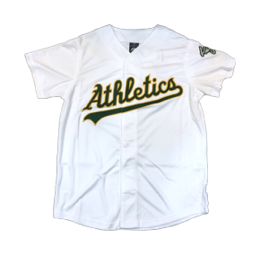 ⭐限時9倍點數回饋⭐【毒】MLB OAK 奧克蘭運動家 經典款 LOGO 白色 棒球球衣