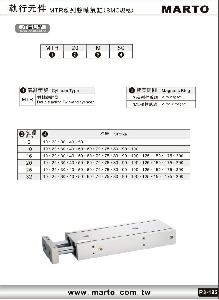 MARTO ⭐雙軸缸 MTR 匡信 氣壓缸 cylinder 台灣製造 台灣出貨 替代 亞德客 TR 4