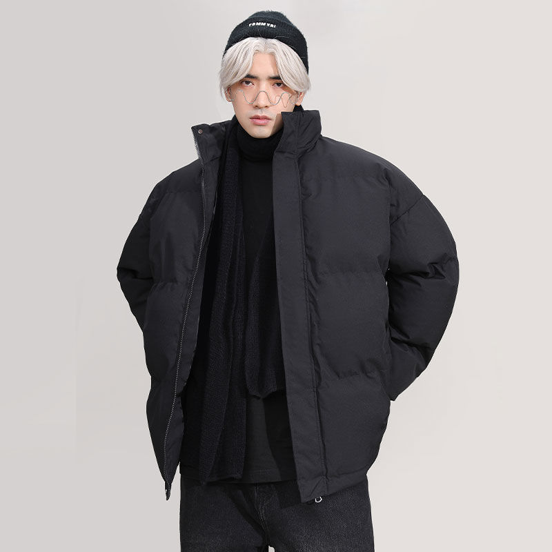 新款冬季休閑寬松男保暖棉服棉衣棉襖情侶立領帥氣麵包服外套上衣-貼心家居