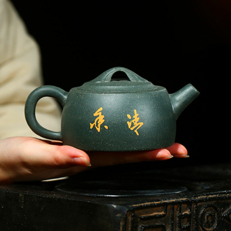 工廠直銷 免運 茶壺 紫砂壺 正宗紫砂壺宜興名家純手工泡茶壺家用功夫茶具套裝綠泥仙桃井欄壺特惠/可開發票Z1017 6