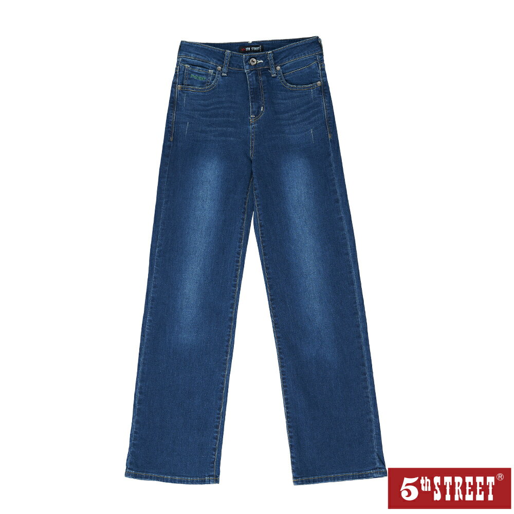 女裝 瞬乾中直筒牛仔褲-中古藍#瞬乾極綿 (947503) 【5th STREET】【全館滿$3000贈環保餐具收納包】 4