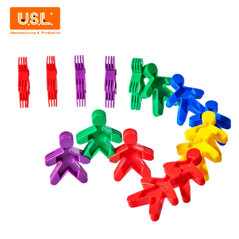 《台灣製USL遊思》教具 積木 人形積木(5色,100pcs) / 袋 東喬精品百貨