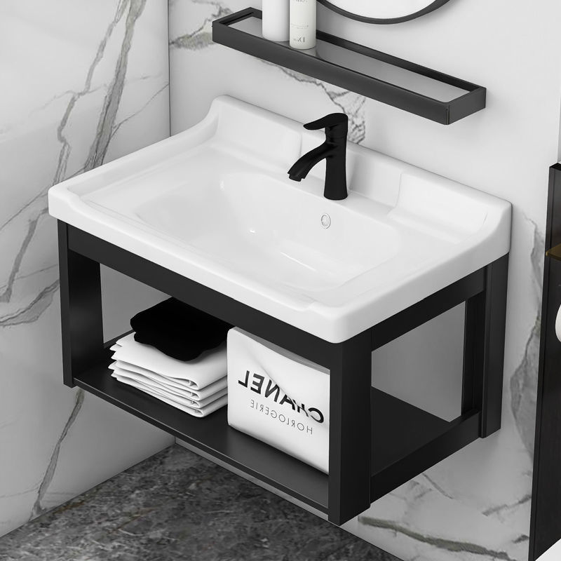 太空鋁掛墻式洗手盆洗臉盆櫃組合衛生間廁所小戶型吊櫃出租房簡易