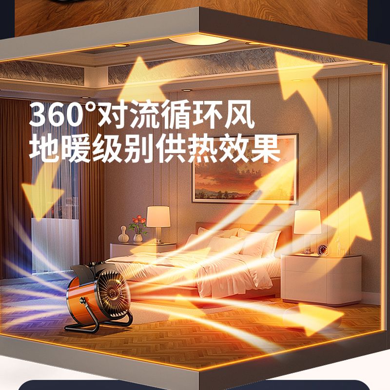 可打統編 【德國品質】2023新款石墨烯取暖器家用電暖風機節能速熱小鋼炮 5