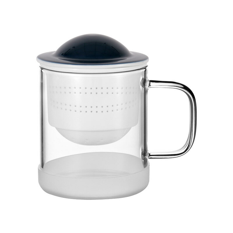 昱器 ET辦公室馬克杯茶水分離泡茶杯子陶瓷內膽茶漏過濾玻璃水杯