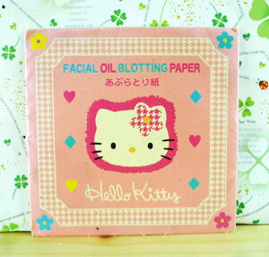【震撼精品百貨】Hello Kitty 凱蒂貓-KITTY吸油面紙-粉千鳥格圖案 震撼日式精品百貨