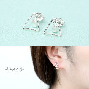 銀飾 立體幾何三角方塊設計純銀耳針耳環【NPD177】抗過敏設計