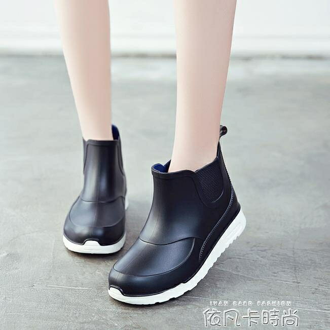夏季時尚款防滑防水雨鞋女外穿膠鞋套鞋雨靴韓國可愛成人短筒雨靴