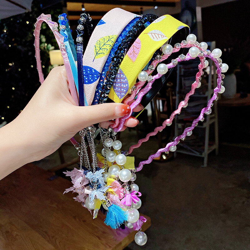 兒童假耳環發箍女童珍珠頭箍發飾公主超仙流蘇吊墜寶寶發卡 2