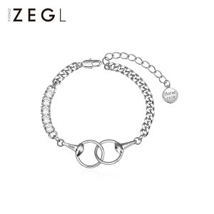 ZENGLIU設計師馬術系列環環相扣手鏈女韓版簡約冷淡風個性手飾品