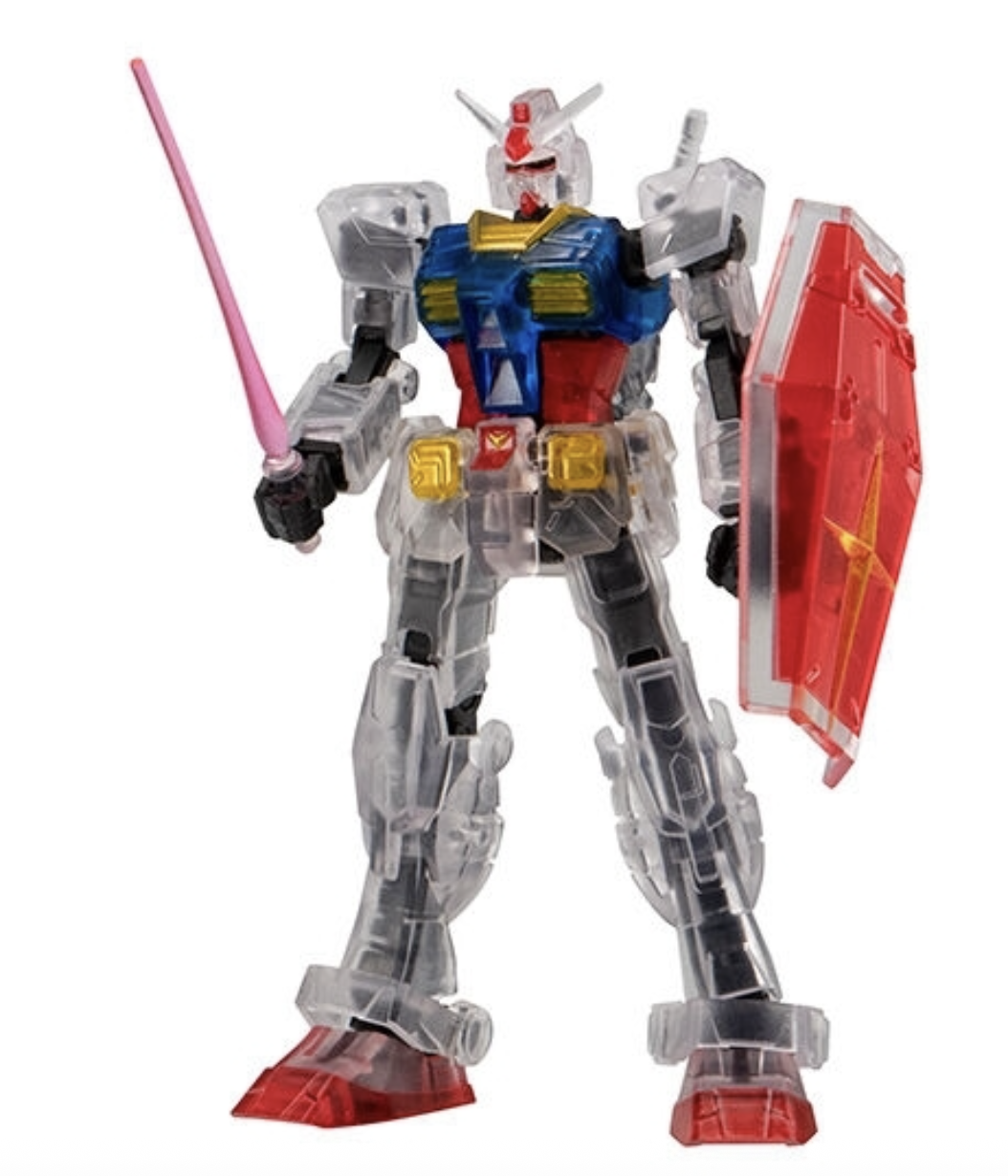 萬代 東京臺場鋼彈基地限定版扭蛋 鋼彈 透明彩色ver. CAPSULE ACTION GUNDAN RX-78-2 可動轉蛋玩具 9公分高