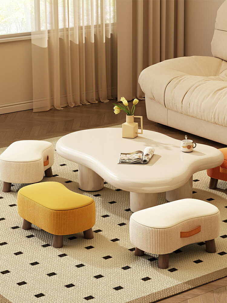 小凳子簡約換鞋凳客廳沙發腳踏凳茶幾小矮凳軟包小椅子家用小板凳