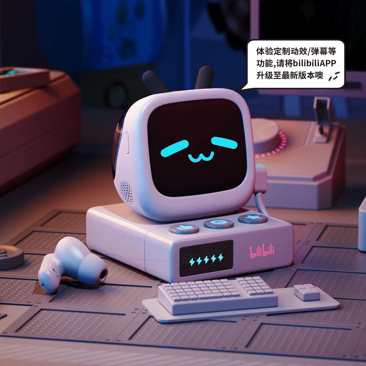 BILIBILIGOODS CUBE FACE 小電視LCD觸屏 超長續航真無線藍牙耳機-創美