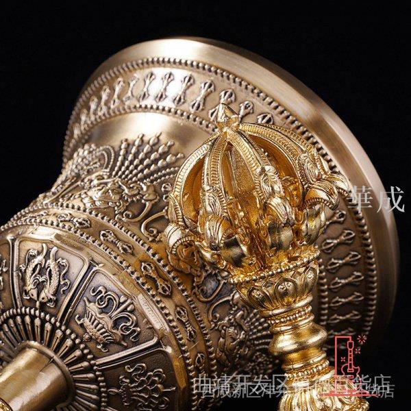 新店特惠【24h出貨】【樂器】尼泊爾工藝純銅仿古九股金剛鈴杵密宗法器