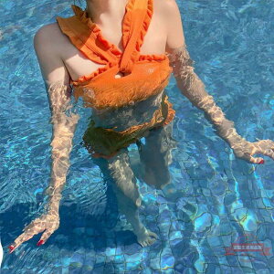 韓國學生泳衣女比基尼小胸聚攏分體性感顯瘦保守高腰三角溫泉泳裝