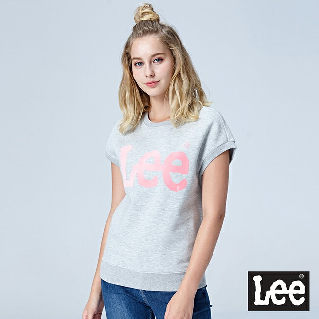 Lee 大LOGO短袖短版厚Tee-灰色