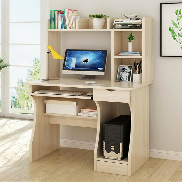 電腦桌台式桌家用簡約經濟型臥室書桌書架組合辦公簡易桌子寫字桌ATF