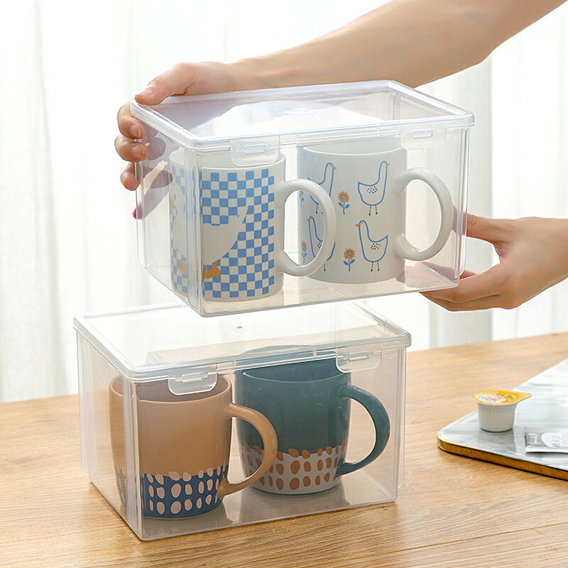 杯子收納置物架家用馬克杯玻璃茶杯展示盒防塵桌面多層可愛整理架