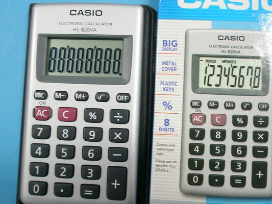 CASIO 卡西歐 HL-820VA-w 8位數攜帶型皮面式計算機/一台入(定230)大量團購有優惠~全新保固