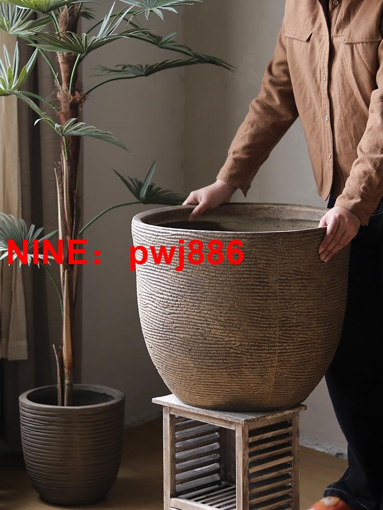 [臺灣公司貨 可開發票]大號落地花盆復古做舊客廳陽臺戶外庭院綠植盆檸檬樹盆栽花器北歐
