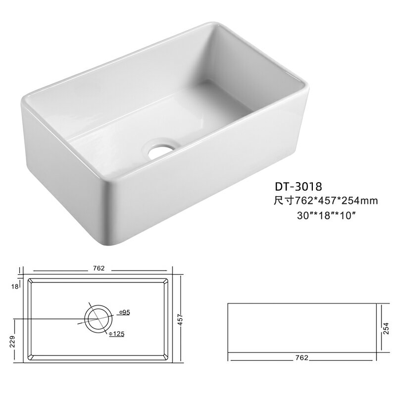 蝶陶美式前置半嵌入水槽開放廚房高溫耐火土洗菜碗farmhousesink 8