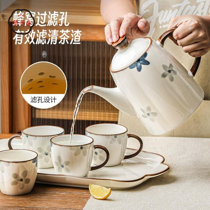 免運 工廠直銷 茶具 茶壺 功夫茶具 茶壺套裝 日式簡約墨藍茶杯茶壺茶具套裝豪華家用新款陶瓷泡茶具禮盒裝店長推薦/特惠 工廠現貨出 特價出 全館折扣 售後保障 zm5319