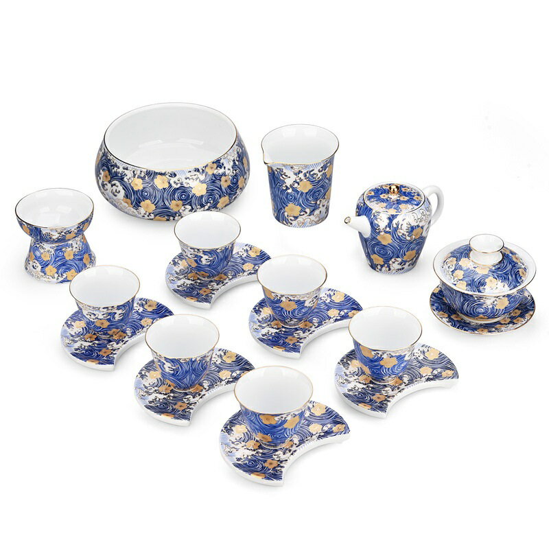現貨+預購 茶具組合含茶壺+茶杯-星空海浪金絲琺瑯彩功夫茶具套組74aj37【獨家進口】【米蘭精品】