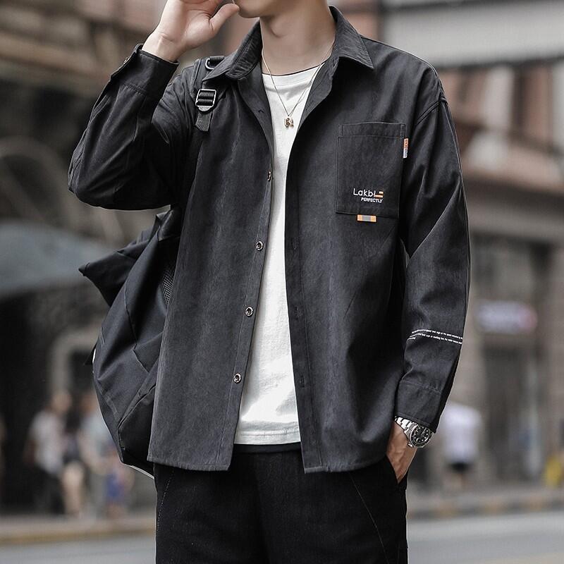 【現貨免運】長袖襯衫工裝襯衫男 外套男裝痞帥工裝外套男士襯衣休閒百搭上衣韓版潮流秋季衣服休閒牛仔夾克